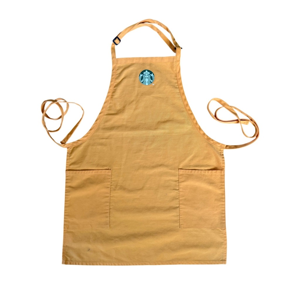 Starbucks Barista Apron RARE Orange Siren Logo Two Pocket Uniform